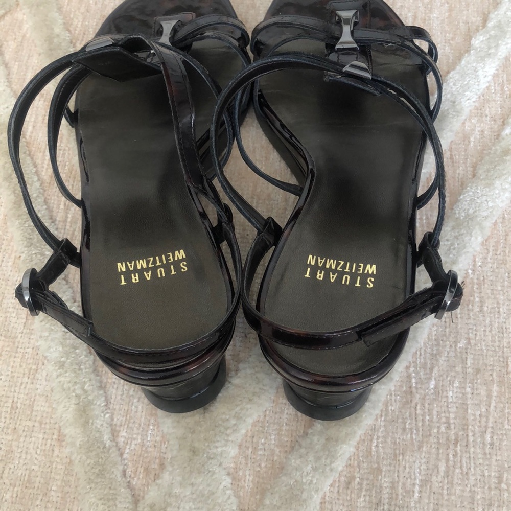 New Stuart Weitzman Tortoise Shell Patent Wedge - Picture 4 of 6